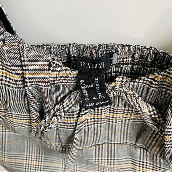Forever 21 plaid prints ruched bust crop top - Picture 4 of 6